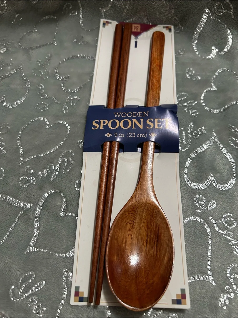 NWT Light Weight Extended Handle, Brown Wooden Spoon and Chopstick Sets (2)